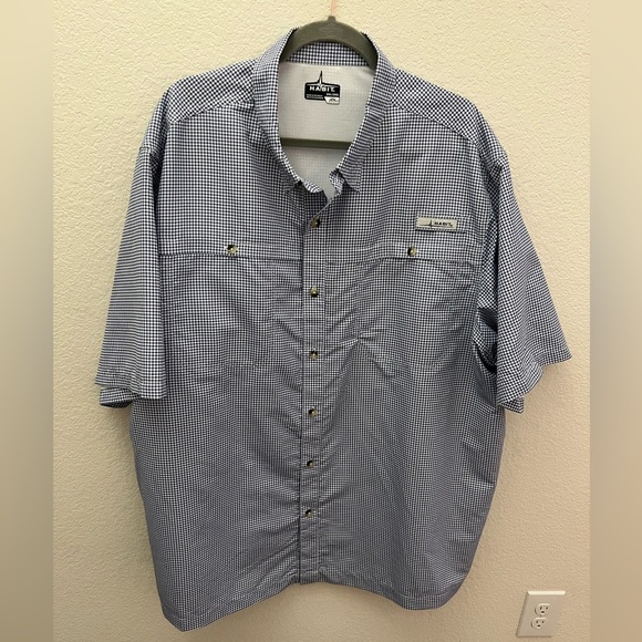 Habit Men’s 2XL Patriot Blue Seafarer Check Fishing Shirt UPF 40+ Vented Outdoor - Picture 1 of 8